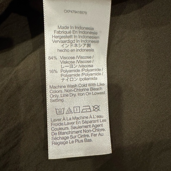 Madewell Olive Green Satin Slip Skirt size 10 - Picture 4 of 5